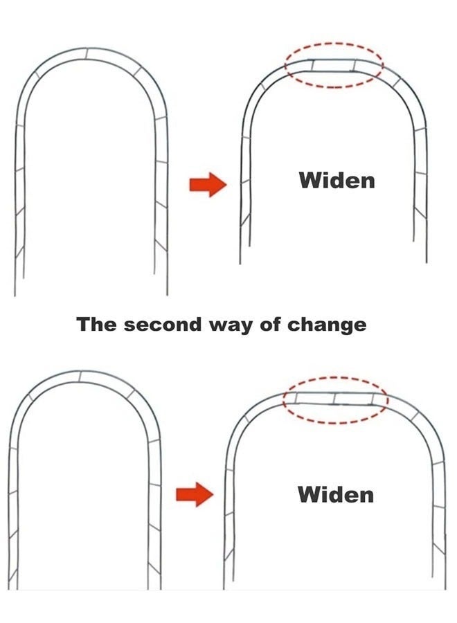 كيلا تعريشة، تعريشة حديقة، قوس حديقة، عريشة حديدية سوداء داكنة، أقواس معدنية للنباتات، أقواس زفاف، ديكورات زهور خارجية، عريشة، فناء، تعريشة - Image 5
